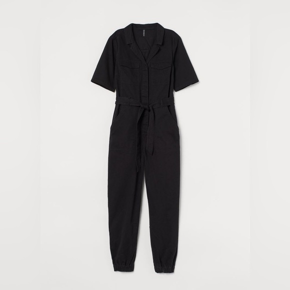Divided Pants - Cotton Twill Jumpsuit black